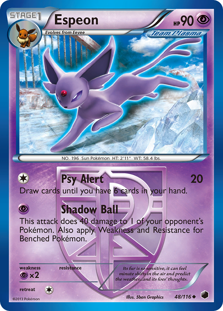 Espeon (48/116) [Black & White: Plasma Freeze] | Devastation Store