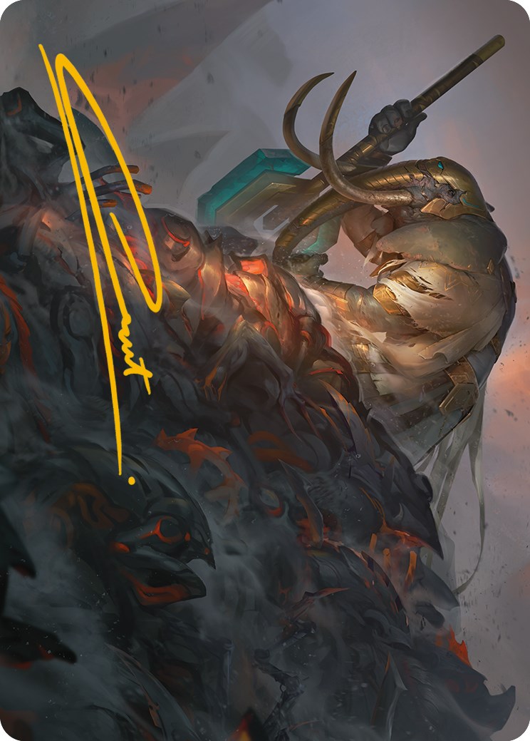 Against All Odds Art Card (Gold-Stamped Signature) [Phyrexia: All Will Be One Art Series] | Devastation Store