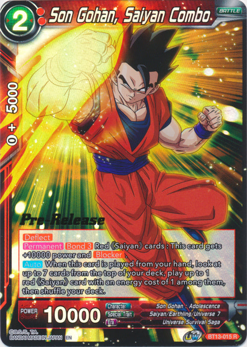 Son Gohan, Saiyan Combo (BT13-015) [Supreme Rivalry Prerelease Promos] | Devastation Store