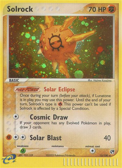 Solrock (13/100) [EX: Sandstorm] | Devastation Store