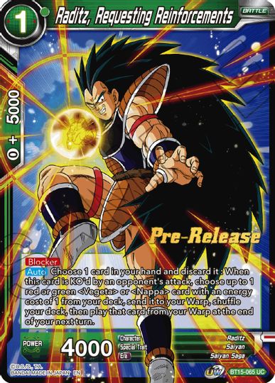 Raditz, Requesting Reinforcements (BT15-065) [Saiyan Showdown Prerelease Promos] | Devastation Store