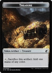 Treasure // Human Double-sided Token [Commander 2019 Tokens] | Devastation Store