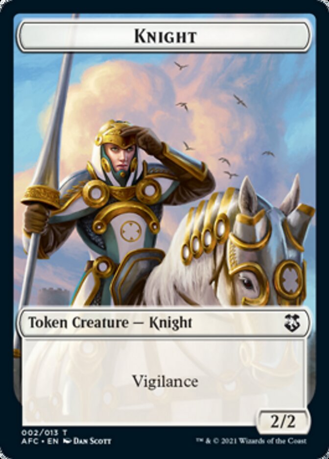 Knight // Saproling Double-sided Token [Dungeons & Dragons: Adventures in the Forgotten Realms Commander Tokens] | Devastation Store