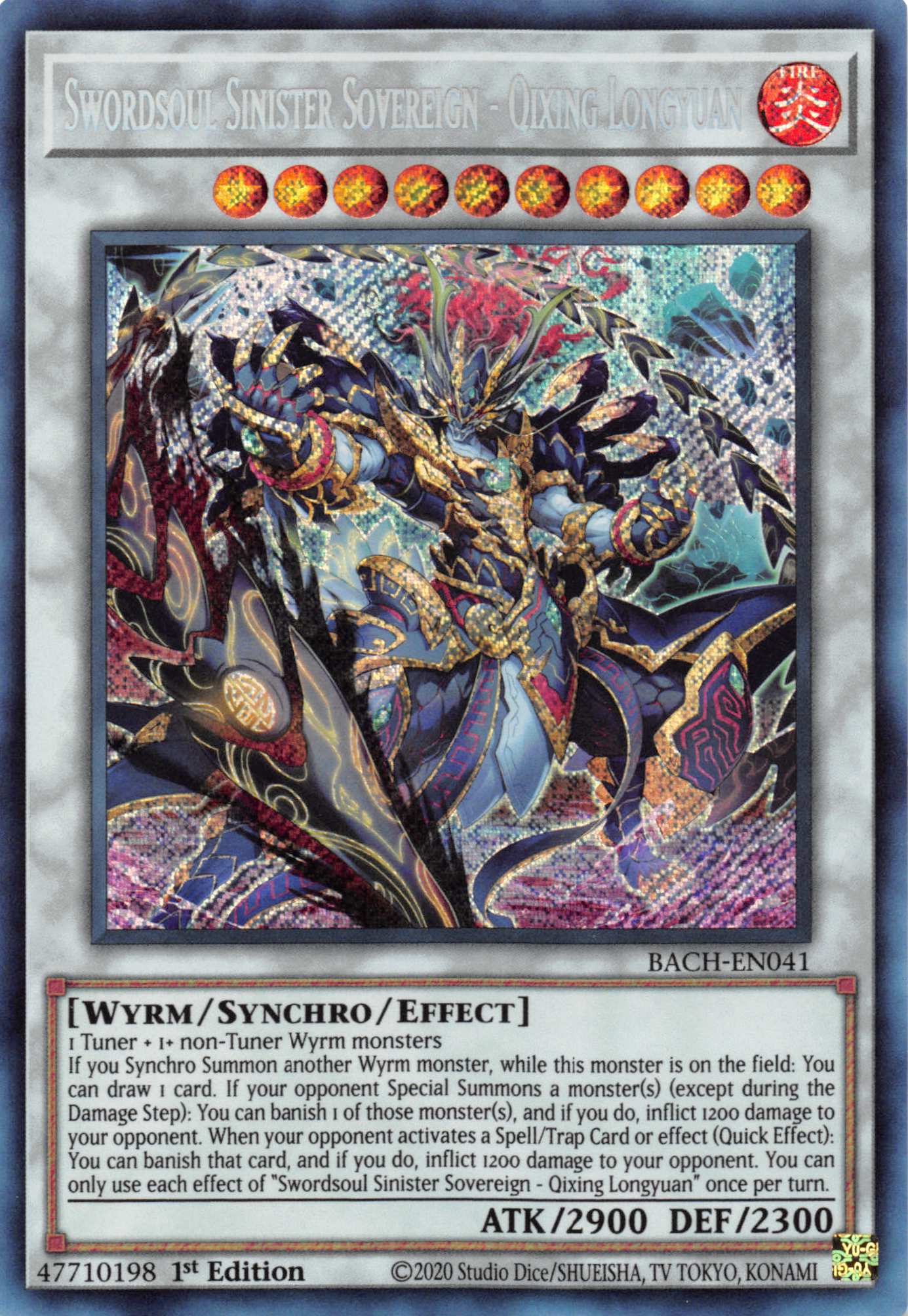 Swordsoul Sinister Sovereign - Qixing Longyuan [BACH-EN041] Secret Rare | Devastation Store