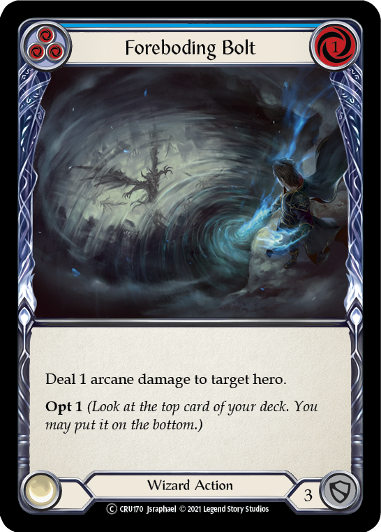 Foreboding Bolt (Blue) (Rainbow Foil) [CRU170-RF] Unlimited Rainbow Foil | Devastation Store