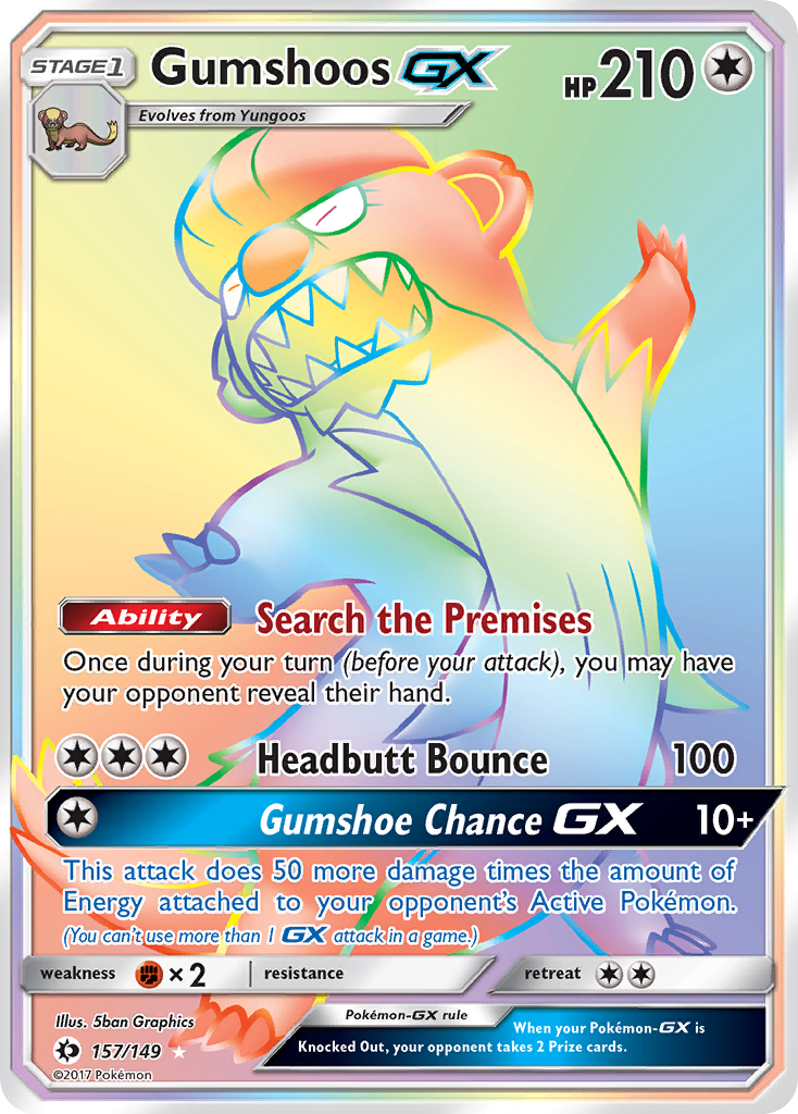 Gumshoos GX (157/149) [Sun & Moon: Base Set] | Devastation Store