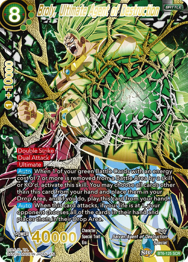 Broly, Ultimate Agent of Destruction (SCR) (BT6-125) [5th Anniversary Set] | Devastation Store