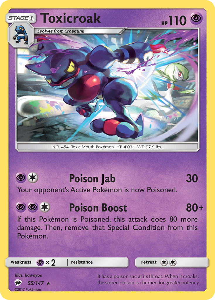 Toxicroak (55/147) [Sun & Moon: Burning Shadows] | Devastation Store