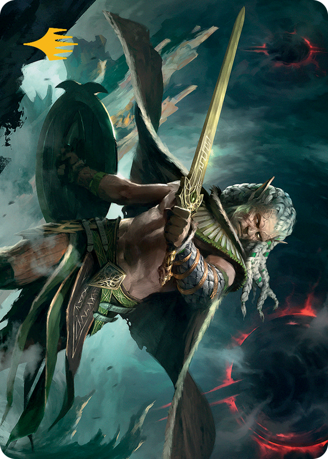 Serpent-Blade Assailant Art Card (40) (Gold-Stamped Signature) [March of the Machine Art Series] | Devastation Store