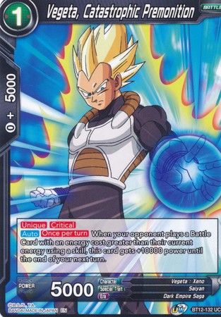 Vegeta, Catastrophic Premonition [BT12-132] | Devastation Store