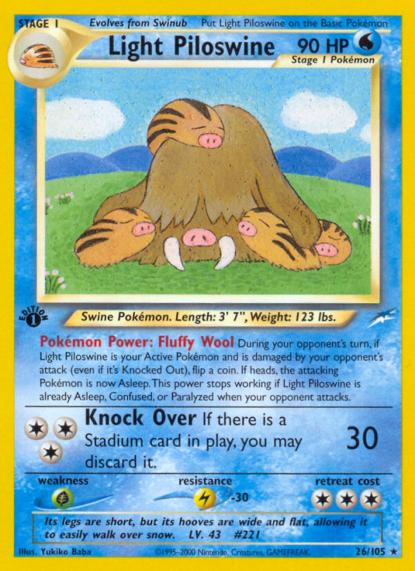 Light Piloswine (26/105) [Neo Destiny 1st Edition] | Devastation Store