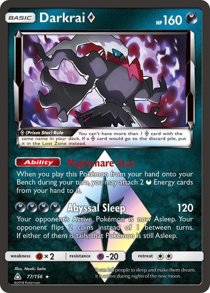 Darkrai (77/156) (Prism Star) [Sun & Moon: Ultra Prism] | Devastation Store