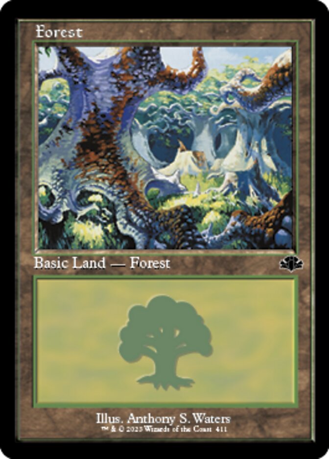 Forest (411) (Retro) [Dominaria Remastered] | Devastation Store