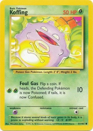 Koffing (51/102) [Base Set Unlimited] | Devastation Store