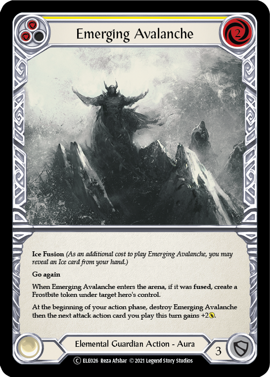 Emerging Avalanche (Yellow) [U-ELE026] Unlimited Rainbow Foil | Devastation Store