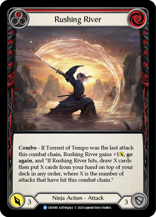 Rushing River (Red) [CRU060] 1st Edition Rainbow Foil - Devastation Store | Devastation Store