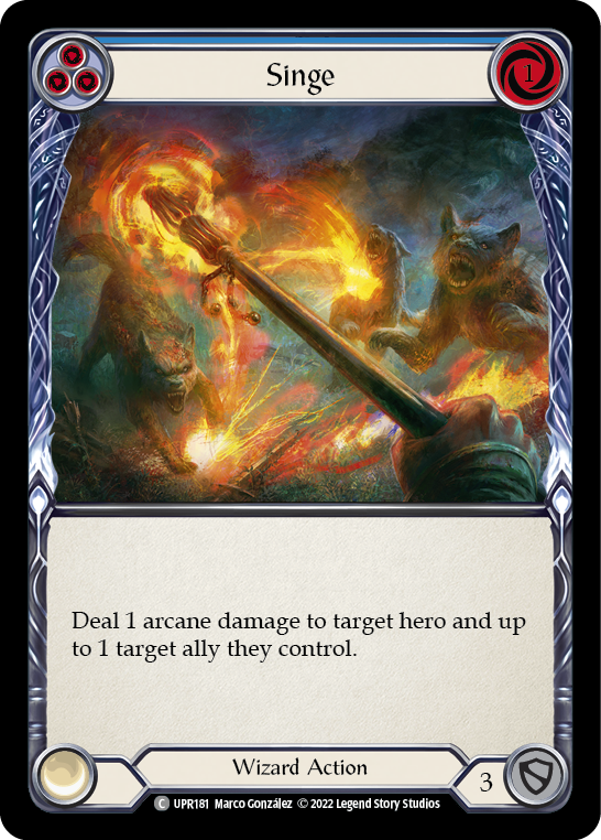Singe (Blue) [UPR181] (Uprising)  Rainbow Foil | Devastation Store