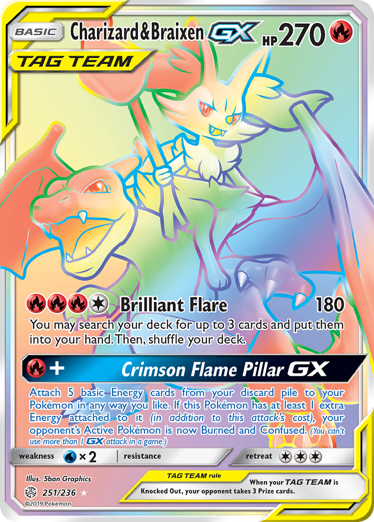 Charizard & Braixen GX (251/236) [Sun & Moon: Cosmic Eclipse] | Devastation Store