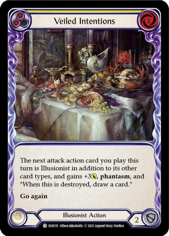Veiled Intentions (Yellow) [EVR151] (Everfest)  1st Edition Rainbow Foil | Devastation Store