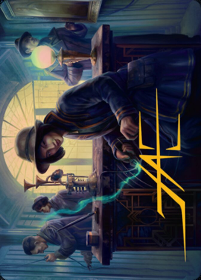 Wiretapping Art Card (Gold-Stamped Signature) [Streets of New Capenna Art Series] | Devastation Store