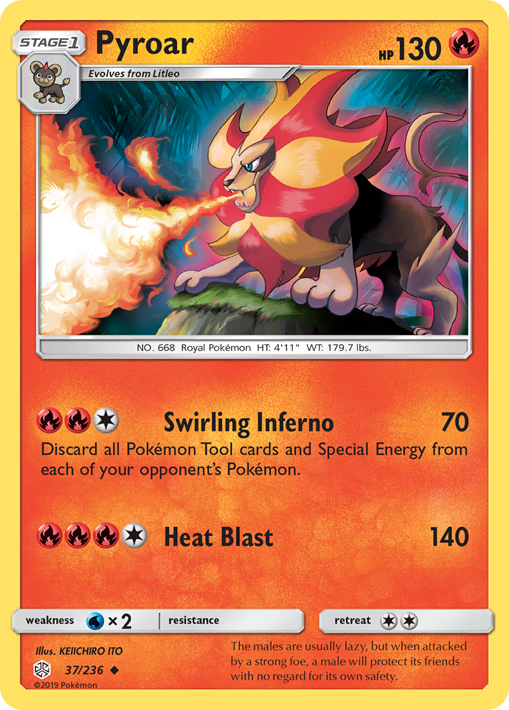 Pyroar (37/236) [Sun & Moon: Cosmic Eclipse] | Devastation Store