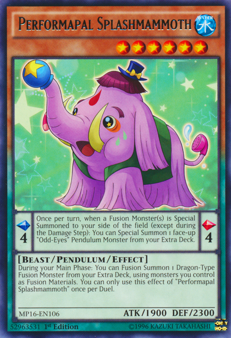 Performapal Splashmammoth [MP16-EN106] Rare | Devastation Store