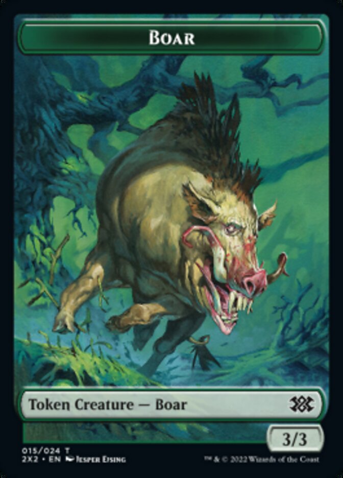 Boar // Knight Double-sided Token [Double Masters 2022 Tokens] | Devastation Store