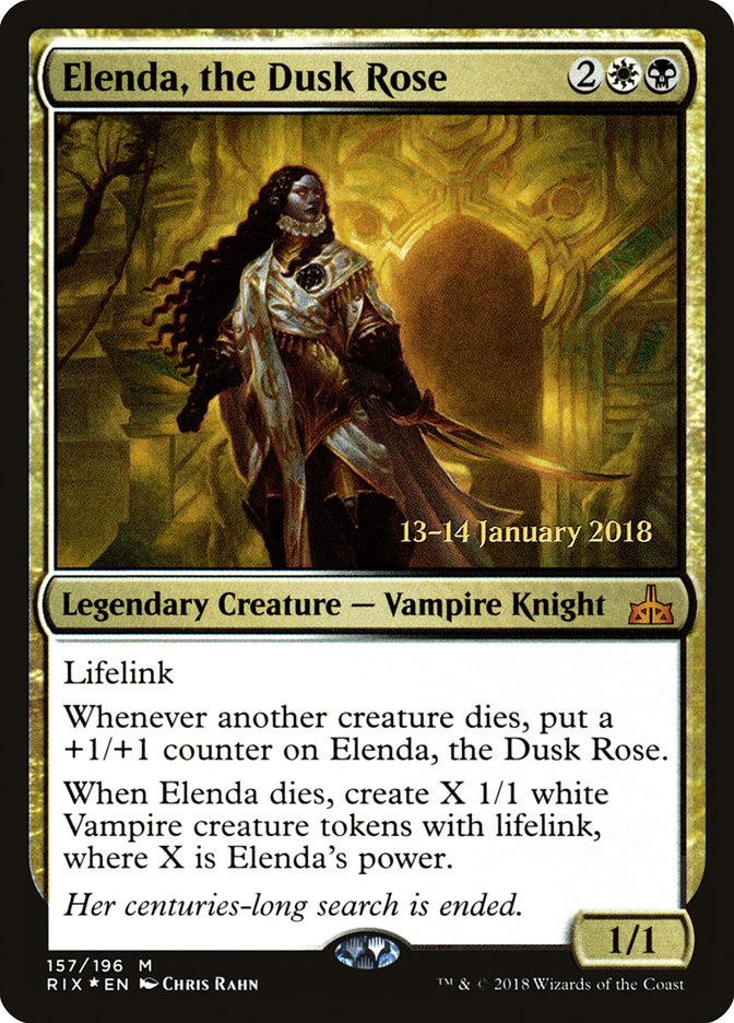 Elenda, the Dusk Rose [Rivals of Ixalan Prerelease Promos] | Devastation Store