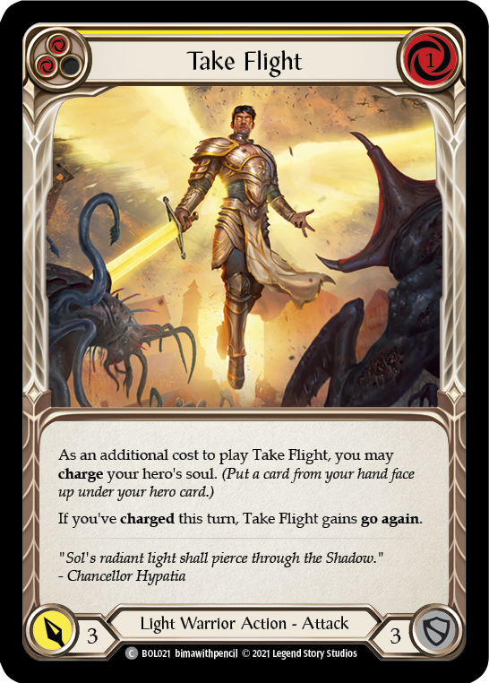 Take Flight (Yellow) [BOL021] (Monarch Boltyn Blitz Deck) | Devastation Store
