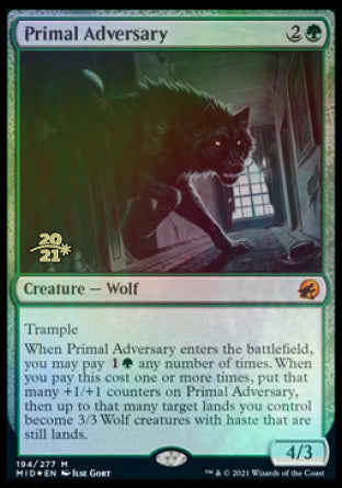 Primal Adversary [Innistrad: Midnight Hunt Prerelease Promos] | Devastation Store