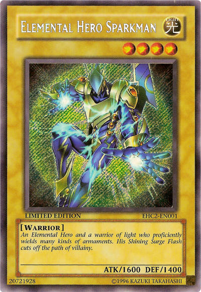 Elemental Hero Sparkman [EHC2-EN001] Secret Rare | Devastation Store