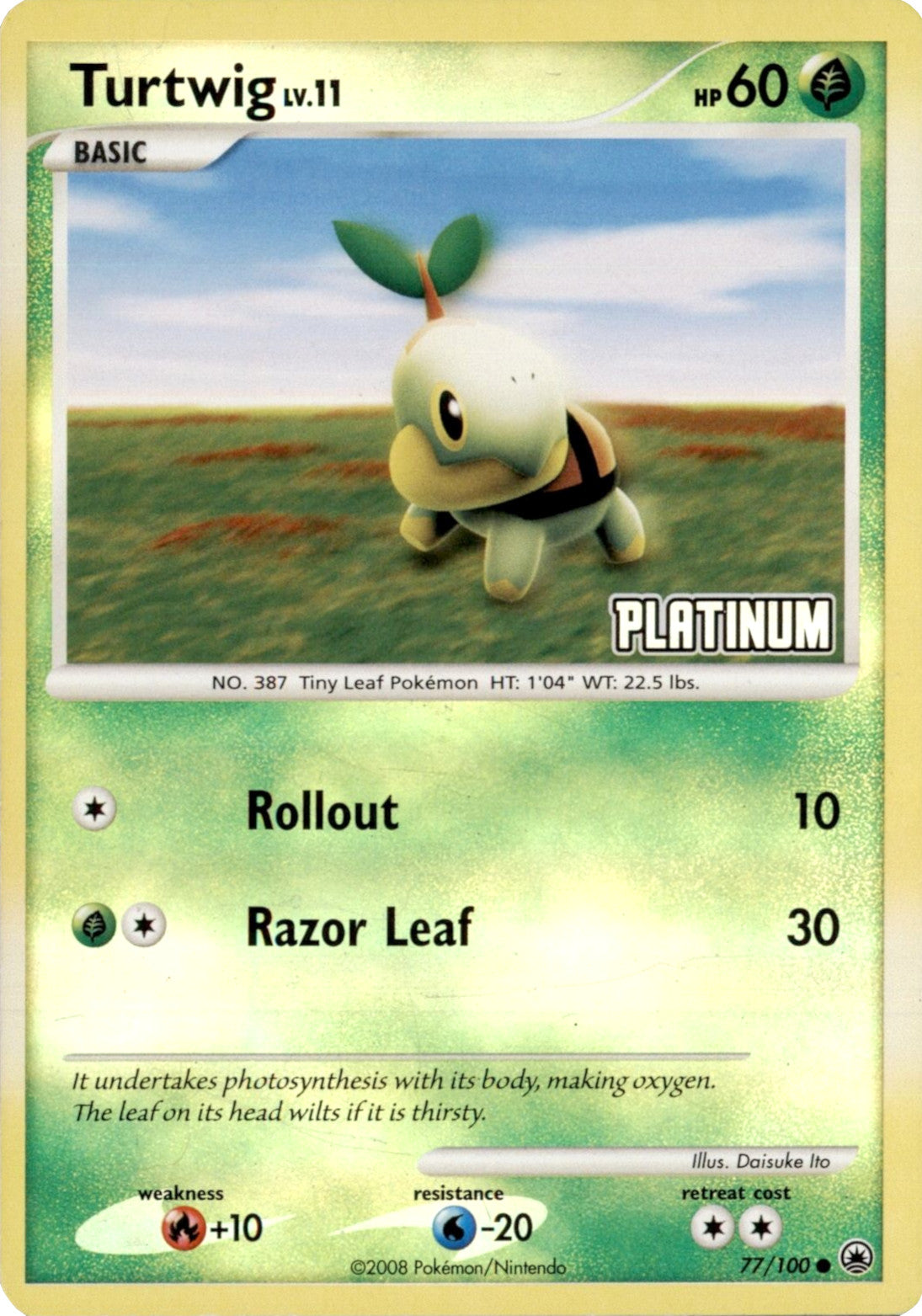 Turtwig LV.11 (77/100) (Platinum) [Burger King Promos: 2008 Collection] | Devastation Store