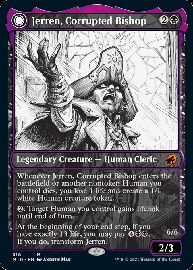 Jerren, Corrupted Bishop // Ormendahl, the Corrupted (Showcase Eternal Night) [Innistrad: Midnight Hunt] | Devastation Store