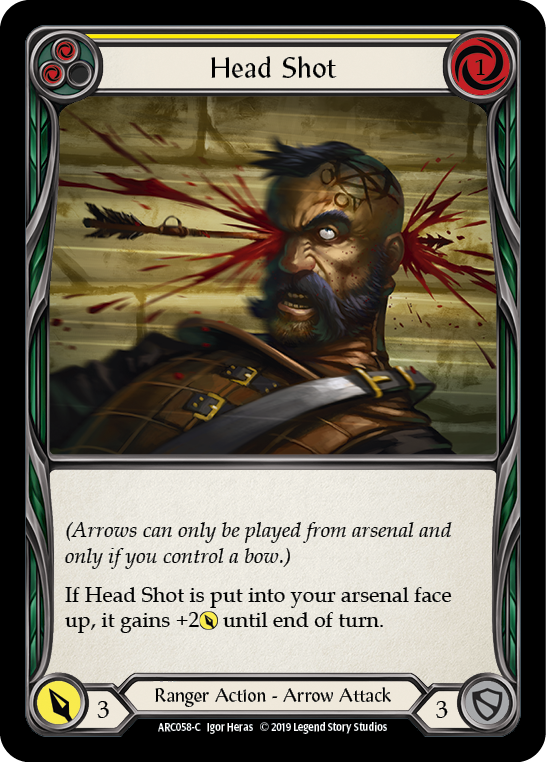 Head Shot (Yellow) [ARC058-C] 1st Edition Rainbow Foil - Devastation Store | Devastation Store