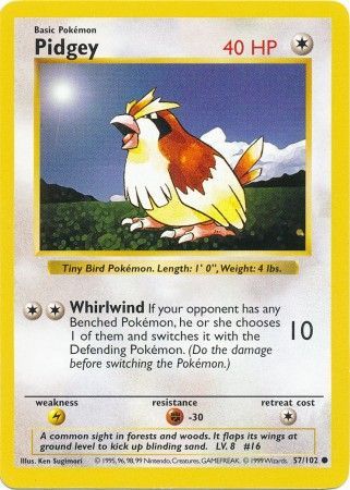 Pidgey (57/102) [Base Set Shadowless Unlimited] | Devastation Store