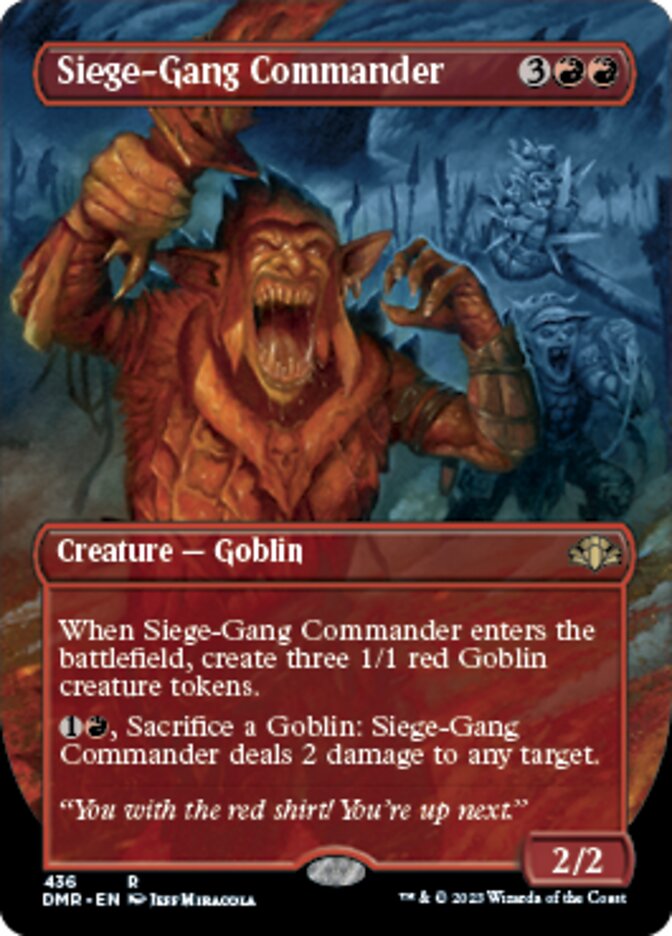 Siege-Gang Commander (Borderless Alternate Art) [Dominaria Remastered] | Devastation Store