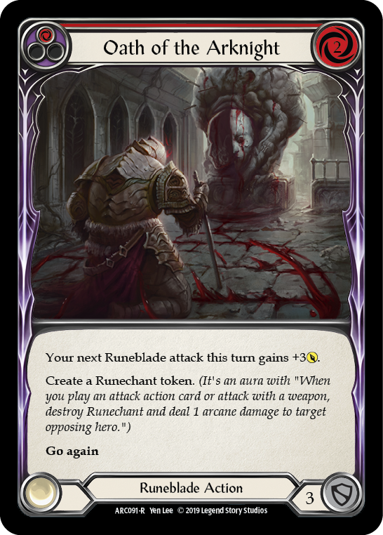 Oath of the Arknight (Red) [ARC091-R] 1st Edition Normal - Devastation Store | Devastation Store