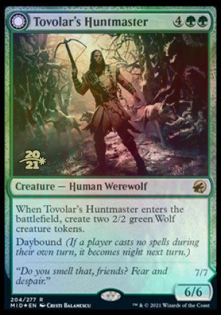 Tovolar's Huntmaster // Tovolar's Packleader [Innistrad: Midnight Hunt Prerelease Promos] | Devastation Store