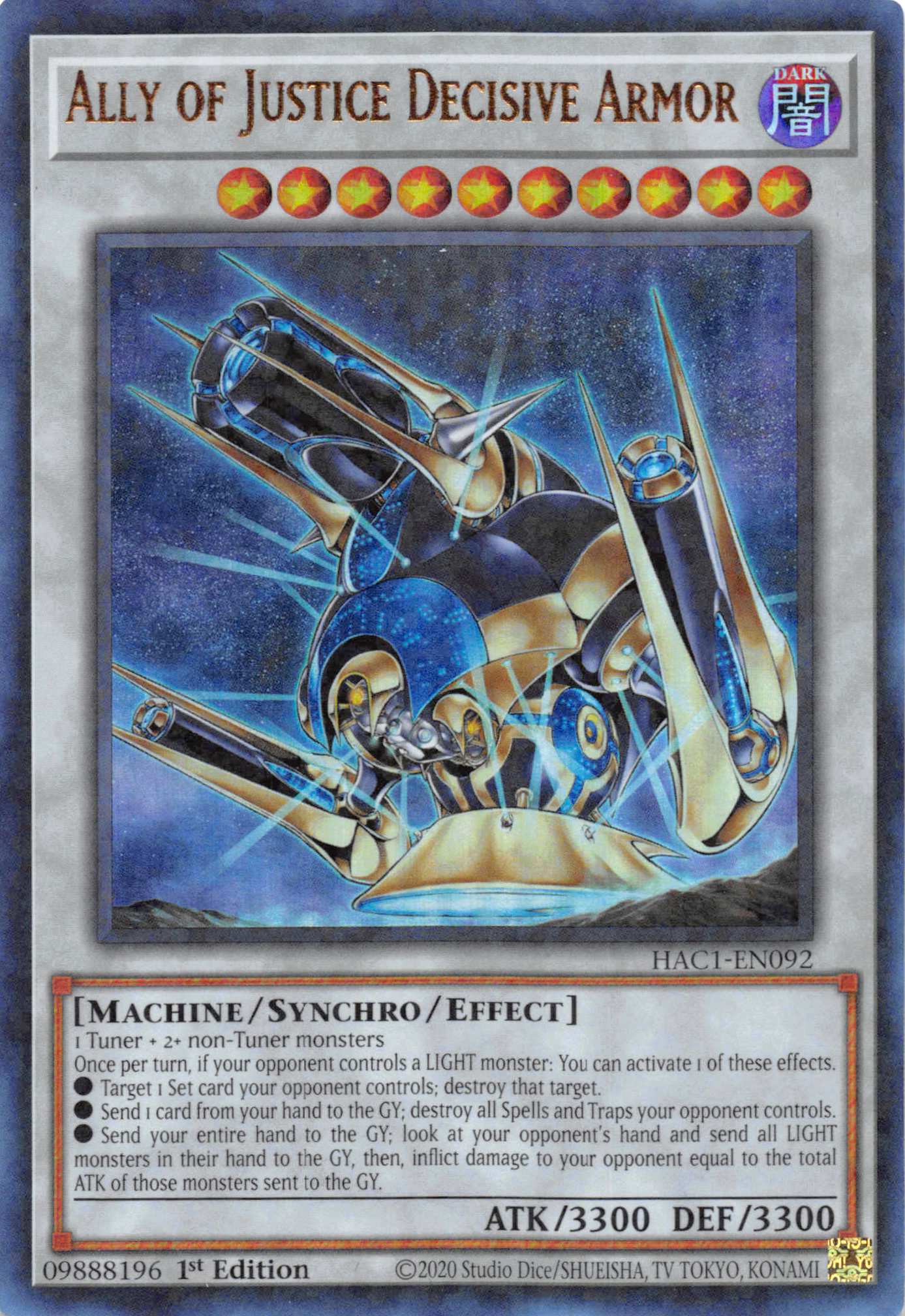 Ally of Justice Decisive Armor (Duel Terminal) [HAC1-EN092] Parallel Rare | Devastation Store