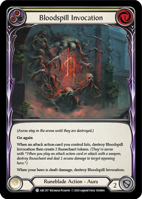 Bloodspill Invocation (Yellow) [ARC107] Unlimited Edition Rainbow Foil - Devastation Store | Devastation Store