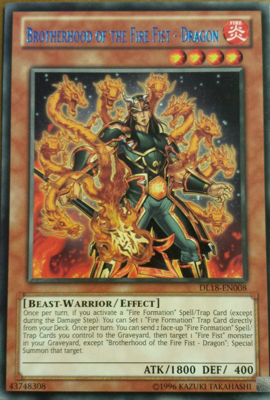 Brotherhood of the Fire Fist - Dragon (Blue) [DL18-EN008] Rare | Devastation Store