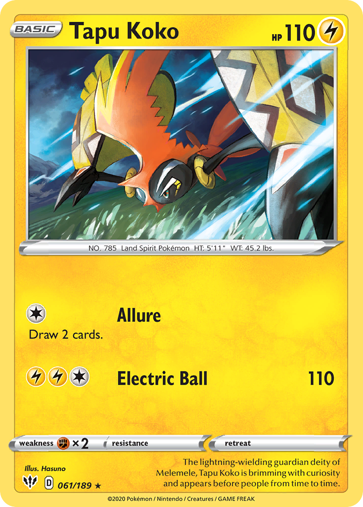 Tapu Koko (061/189) [Sword & Shield: Darkness Ablaze] | Devastation Store