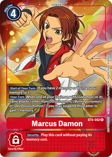 Marcus Damon [BT4-092] (Buy-A-Box Promo) [Great Legend Promos] | Devastation Store