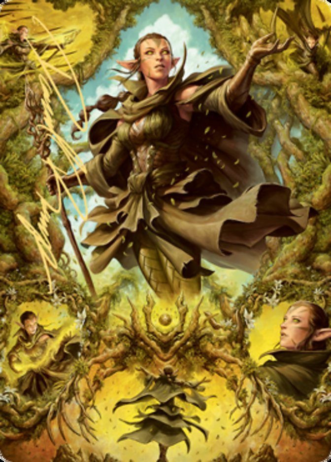 Nissa of Shadowed Boughs 2 Art Card (Gold-Stamped Signature) [Zendikar Rising Art Series] | Devastation Store