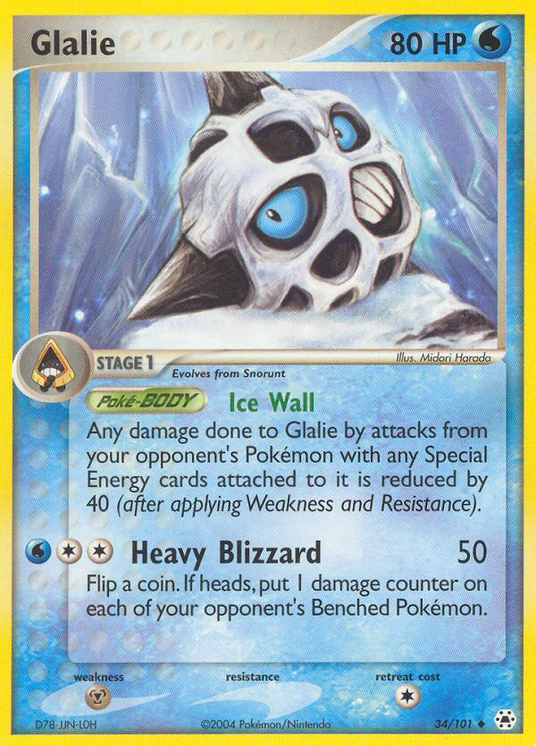 Glalie (34/101) [EX: Hidden Legends] | Devastation Store