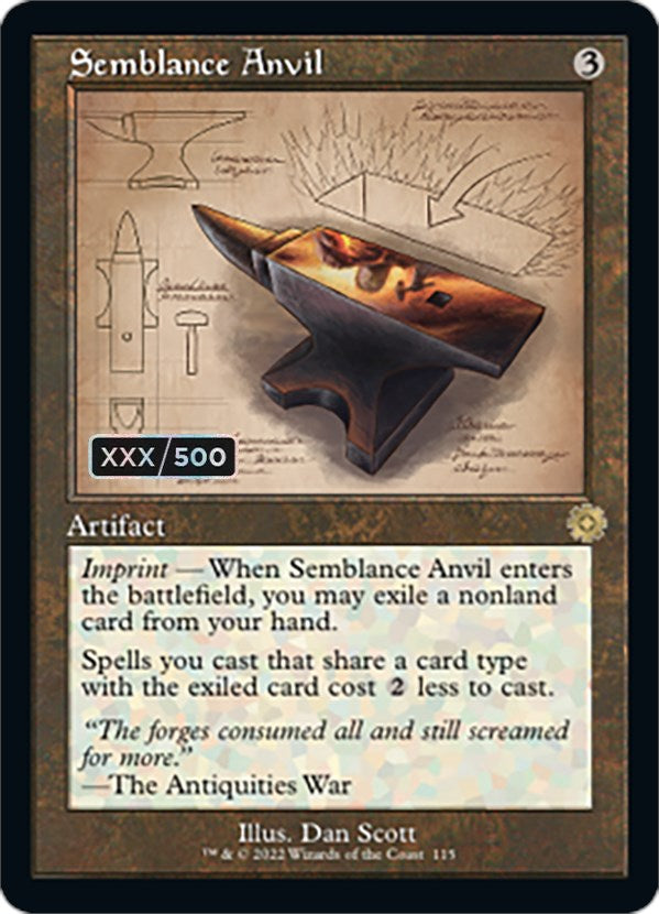 Semblance Anvil (Retro Schematic) (Serial Numbered) [The Brothers' War Retro Artifacts] | Devastation Store