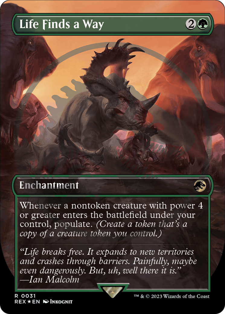 Life Finds a Way Emblem (Borderless) [Jurassic World Collection Tokens] | Devastation Store