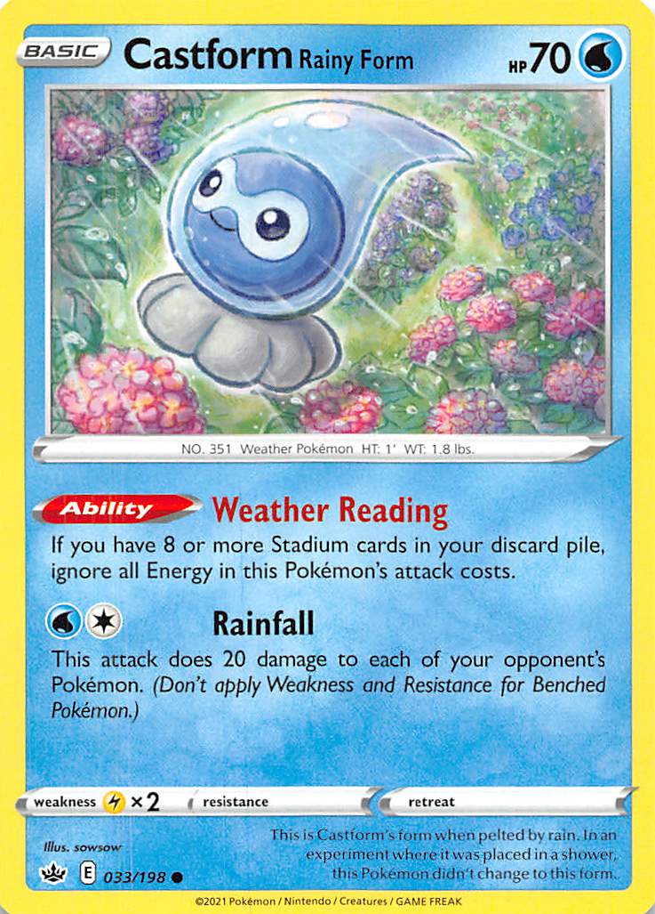 Castform Rainy Form (033/198) [Sword & Shield: Chilling Reign] | Devastation Store