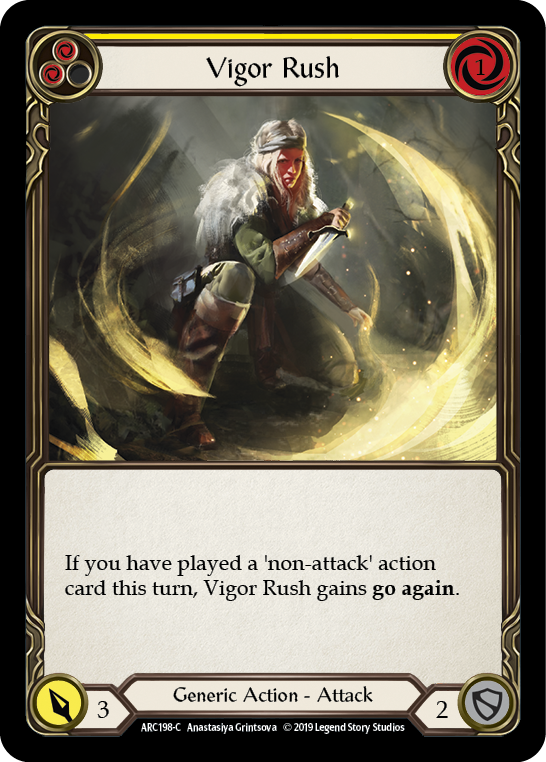 Vigor Rush (Yellow) [ARC198-C] 1st Edition Rainbow Foil - Devastation Store | Devastation Store