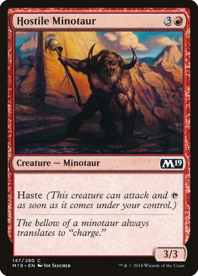 Hostile Minotaur [Core Set 2019] | Devastation Store